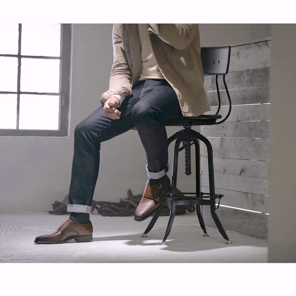 Landon double strap monk shoes, for men. Brand is Magnanni, exquisite dress shoe